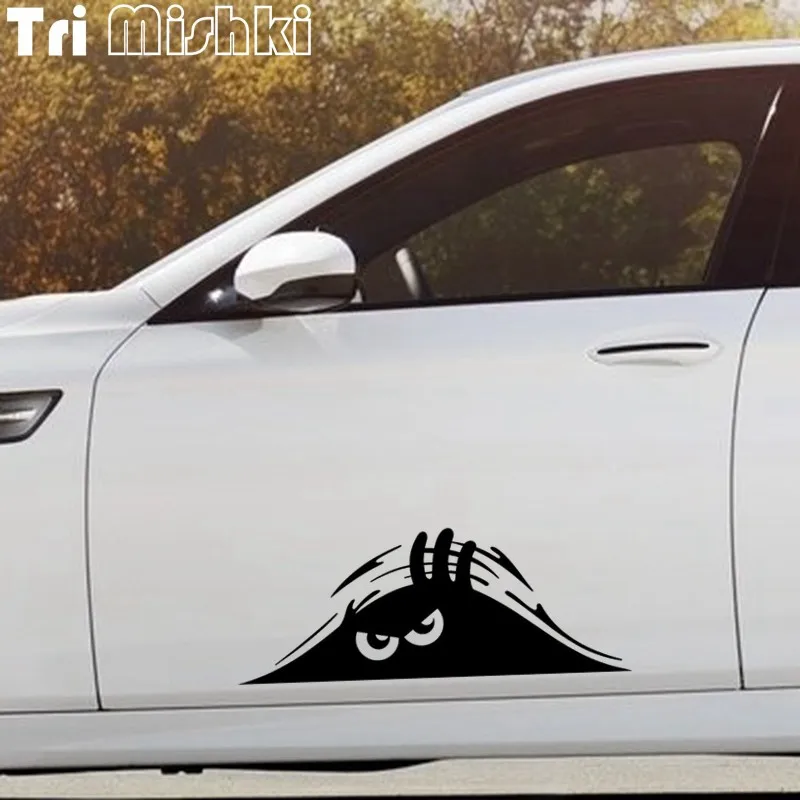 Tri Mishki H1639 Funny Peeking Monster Car Sticker Vinyl Decals Reflective  Sticker on Car Motorcycle Truck Bumper Wall Fridge