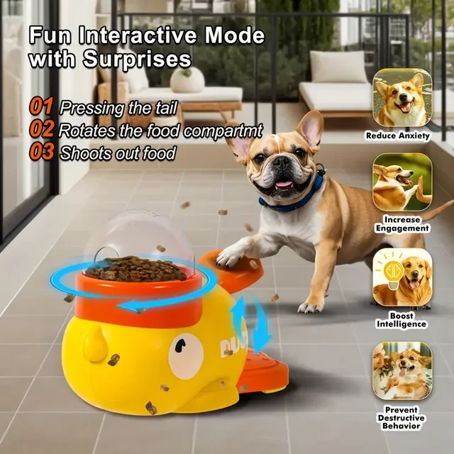 Feeders for Dogs Supplies Pet Intelligence Exercise Cartoon Little Yellow Duck Shape Interactive Dog Toy Anti-slip Design Toys 6