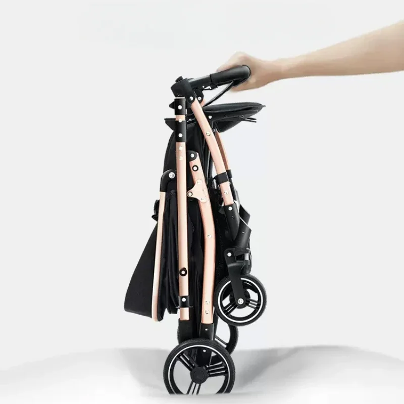 High-view two-way baby stroller Lightweight foldable baby carriage children's dining chair Adjustable stroller armrests