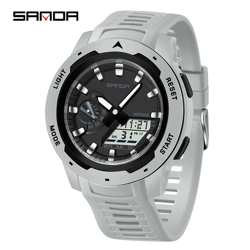 SANDA Fashion Electronic Watch - Multifunctional Waterproof Luminous Digital Timepiece