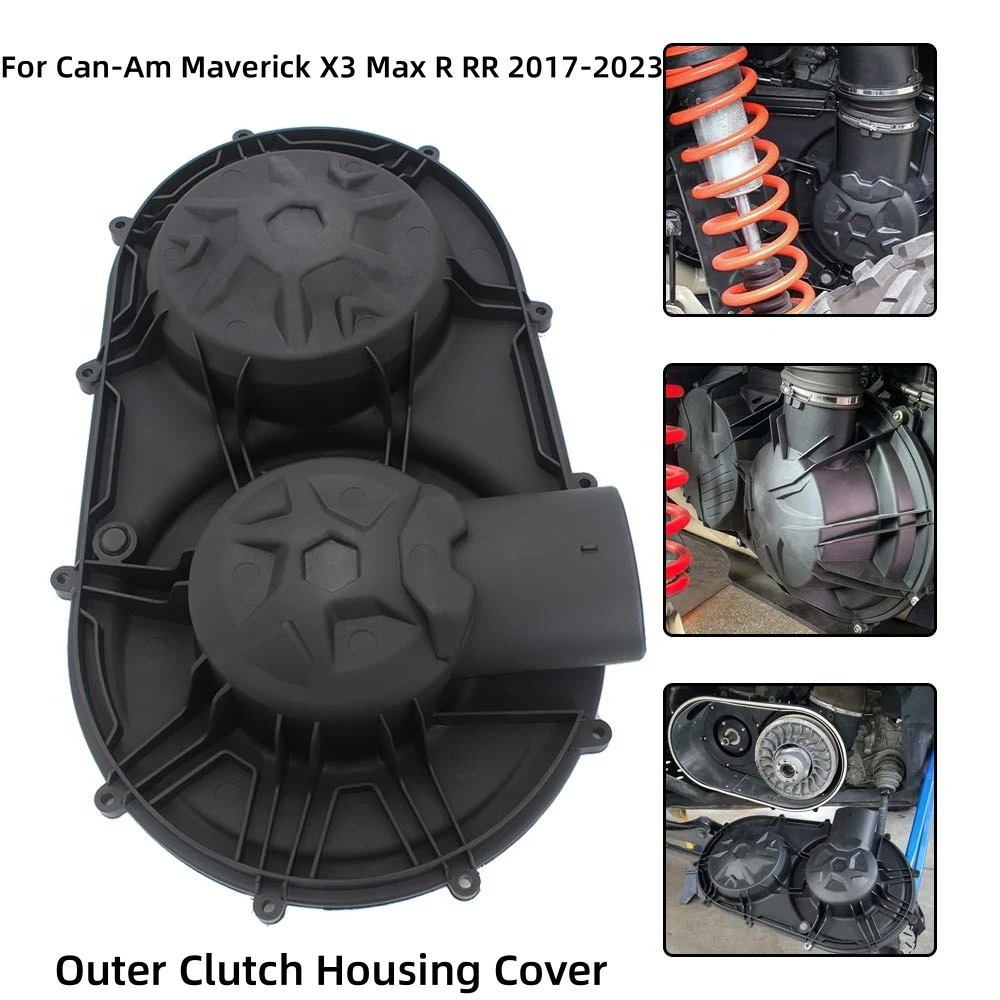 New For Can-Am Maverick X3 Max R RR 2017-23 UTV Accessories Outer Clutch Housing Cover ABS Plastic Replace #420212505 420212508 car accelerator fuel brake clutch footrest pedals plate cover for hyundai tucson tl 2015 2016 2017 2018 2019 2020 accessories