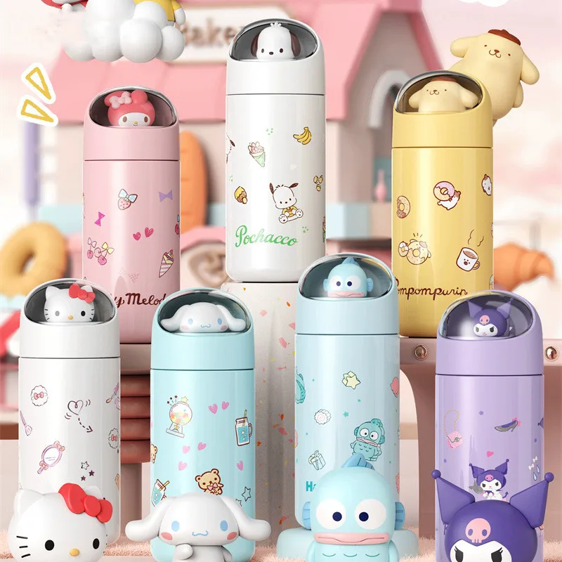 

Sanrio My Melody Kuromi Cinnamoroll Pom Purin понравилось Hangyodon Hello Kitty портативная изоляционная чашка из нержавеющей стали в подарок