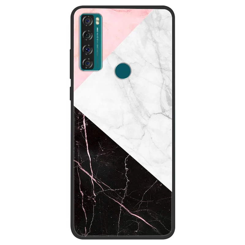 Space Painted Black Silicone TPU Case - Protective Shell Cover