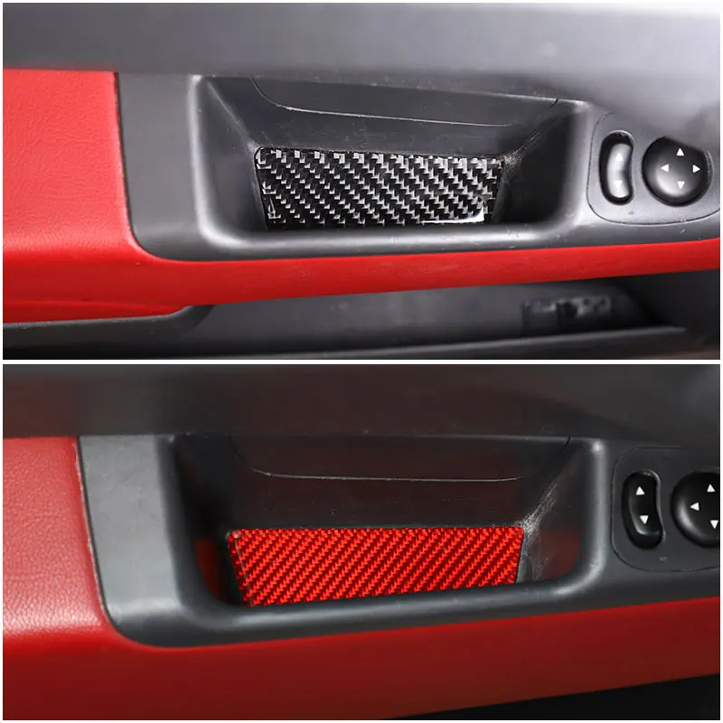 

For Fiat 500 2011 2012 2013 2014 2015 Soft Carbon Fiber Car Door Armrest Storage Box Slot Pad Trim Sticker Car Accessories