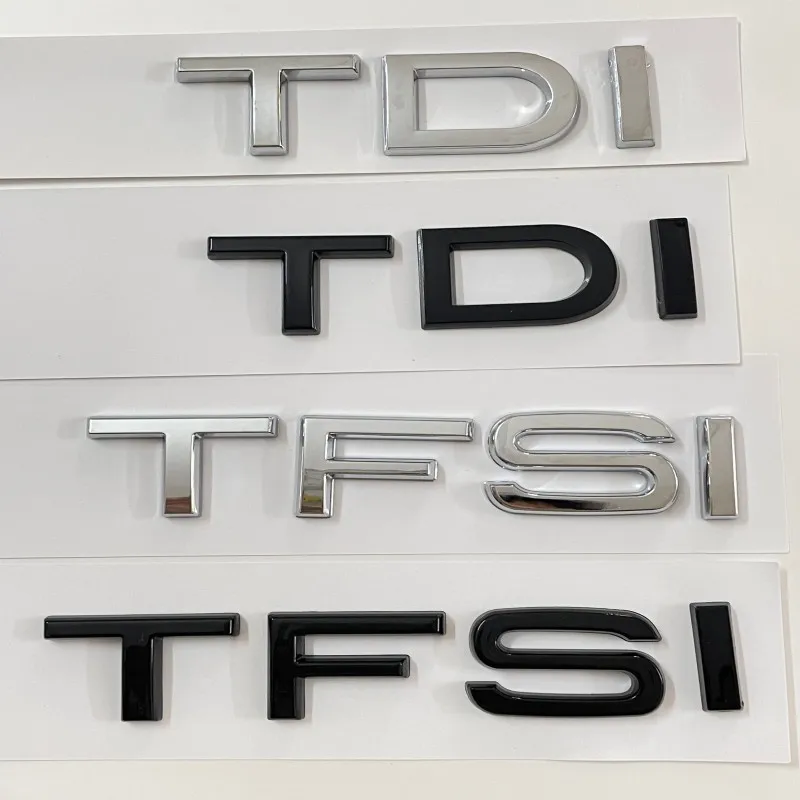 아우디 A1 A3 A4 A5 A6 A6L A7 A8 S3 S6 Q3 Q5 Q7 TT S RS용 3D 크롬 광택 블랙 ABS TDI TFSI 자동차 후면 엠블럼 스티커