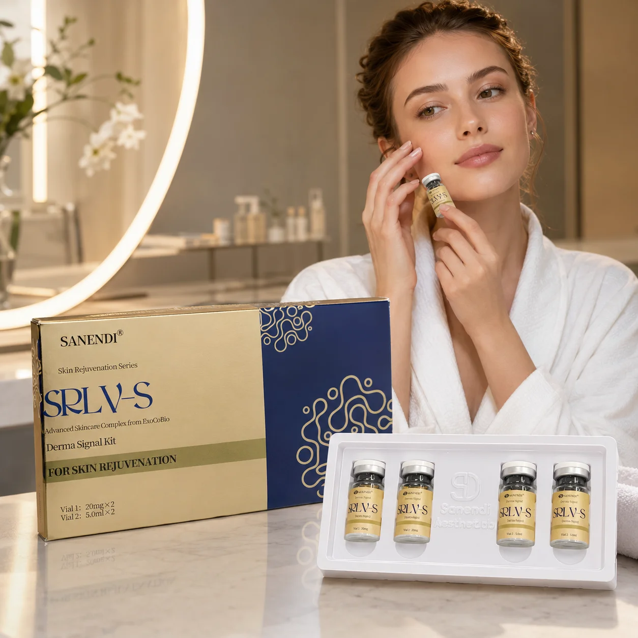 Sanendi SRLV-S Bio Cell Dermapen Serum for Face Freeze-Dried Powder HYDRATION Firmness Fine Lines Korean Skin Care
