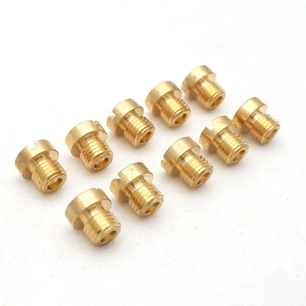 Pack of 10pcs 6mm 5mm Thread Motorcycle Main Jet M6 M5 Kit for DellOrto BGM Motoforce Carburetor Injector Nozzle Size 50-200