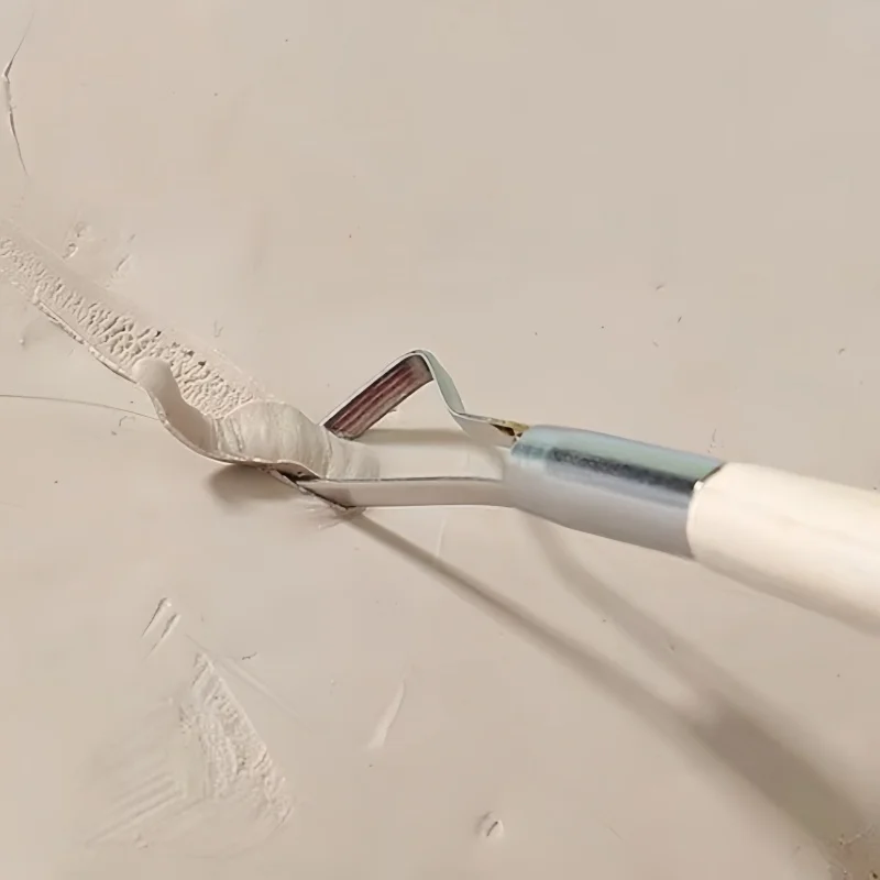 6 flat wire knife Stainless steel double-ended clay carving knife with steel wire wooden handle Clay clay repair tool scraper