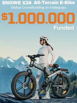 Electric Bicycle 1200W motor 48V 29AH Folding Mountain E-bike Engwe X26 X24 X20 26Inch Fat Tire Urban Commuting Electric Bike 1