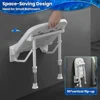 Wall Mounted Folding Shower Seat with 550lbs Support Adjustable Height Bench Elderly and Adults 4