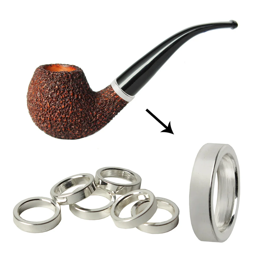 10pcs/lot silver metal decorative rings for tobacco pipe decorations, for pipe body and mouthpiece decorations，silver plated 6