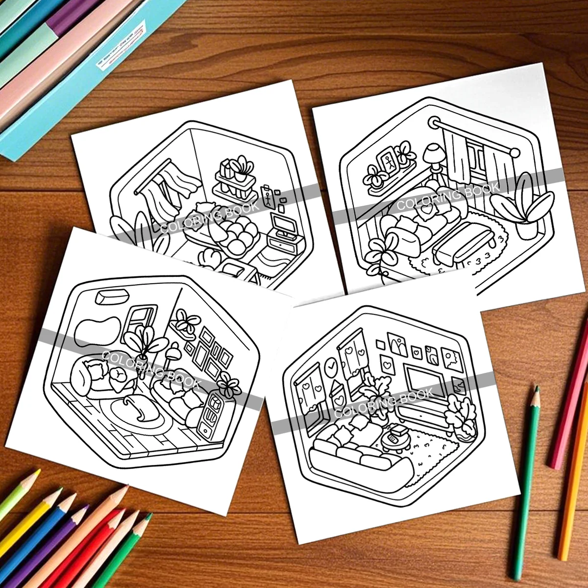 LITTLE CORNER Malbuch für Erwachsene mit Niedlichen Gemütlichen Mustern zur Stresslinderung und Entspannung DIY Graffiti Zeichenbuch – Detail 7