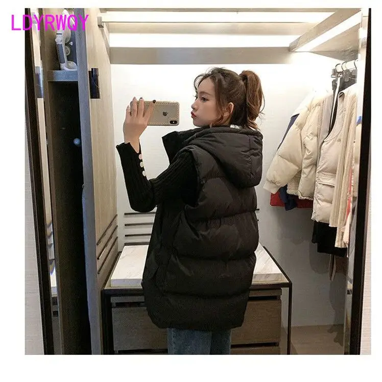 Новинка 2023, Женский хлопковый жилет, осенне-зимний длинный хлопковый костюм, свободное хлопковое пальто, майка, милое пальто