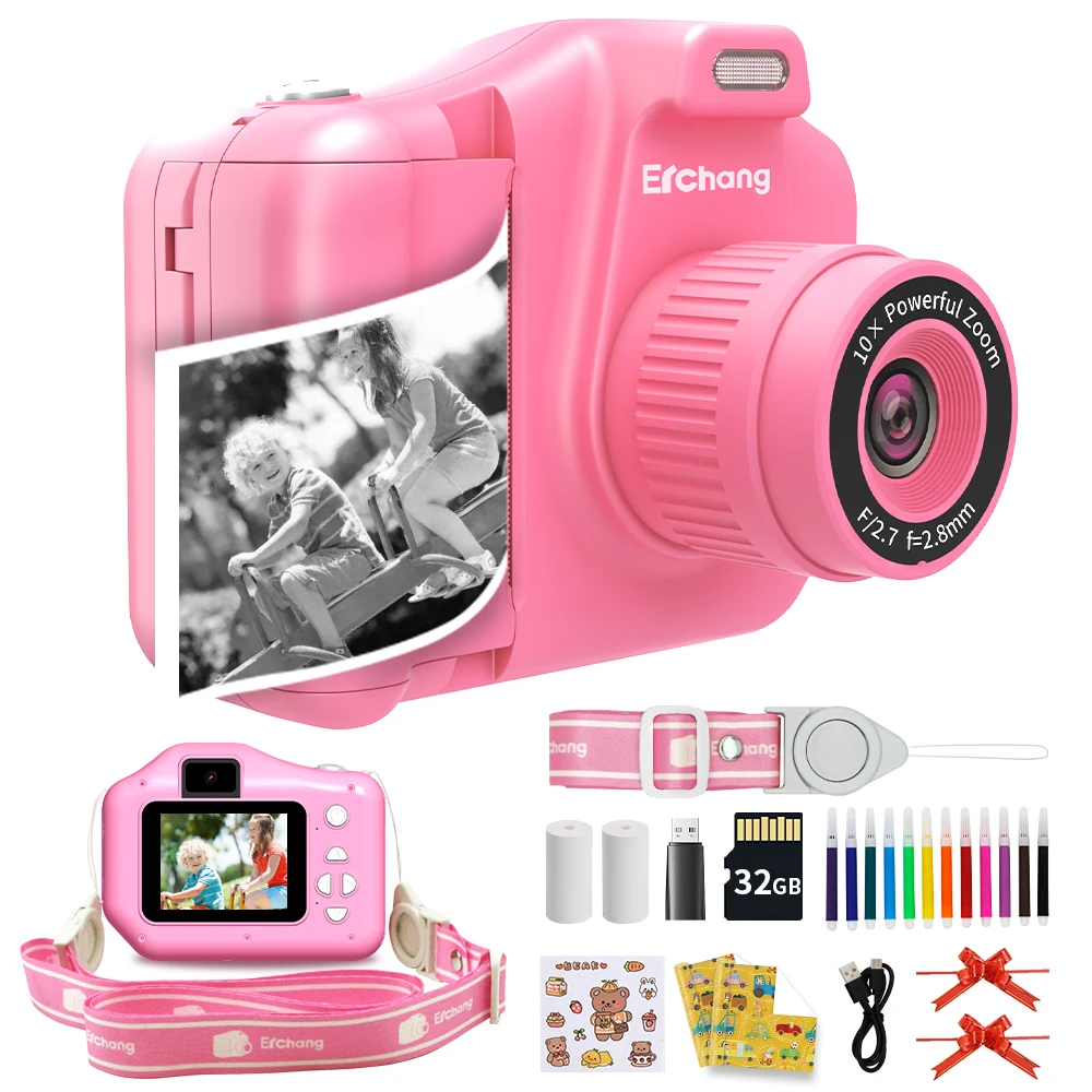 Selfie Kids Instant Print Camera Thermal Printing Camera Digital Photo  Camera Girl's Toy Child Camera Video Boy's Birthday Gift - AliExpress