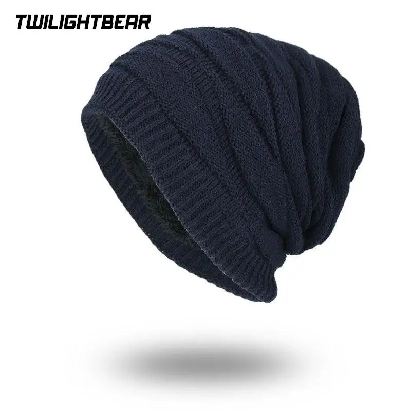 

Clearance Sale Men's Winter Hat Fleece Skiing Beanies Caps Warm Knitted Beanie Bonnet Hats Men Gorros Invierno Cappelli H0G57