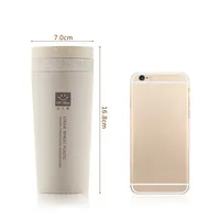 Portable 300ml Thermos Bottle Healthy Plastic Wheat Fiber Cup Double Layer Thermal Mug Office Coffee Tea Water Bottle Travel Mug 5