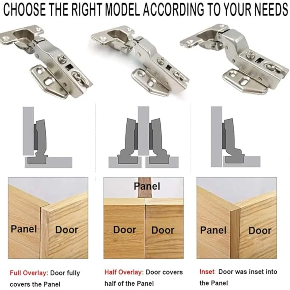 Straight Arm Full Coverage Hinge Door Wardrobe Cushion Hinge Automatic Adjustment Off Silent Damper Hardware Furniture