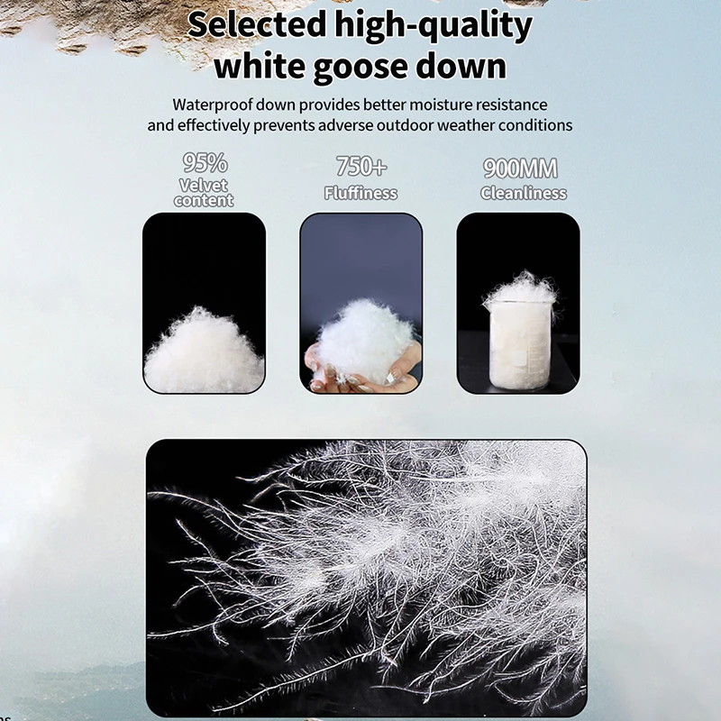 Envelope-style Down Sleeping Bag Ultra-light Goose Down Waterproof Plus Size Winter Warm Travel Hiking Camping Sleeping Bag 2