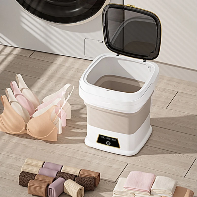 Portable Foldable Mini Washing Machine with Spin Dryer for Underwear Socks Dorm Laundry Washer 13L Large Capacity Design 1