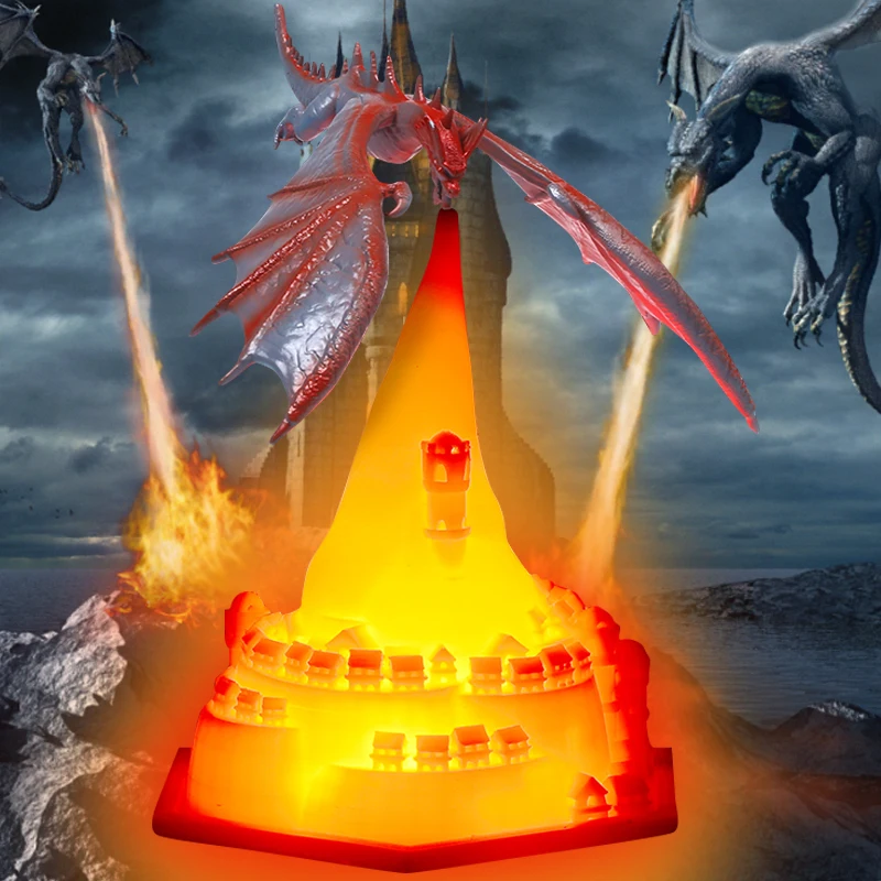 3D Printed Volcano Dragon Lamps Night Light LED Dragon Lamps Night Lamp  Moon Light Fire Breathing Dragon For Home Kid Bedroom