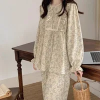 Four Seasons Can Wear Korean Style Floral Women's Pajamas Tops and Pants Summer Student Sleepwear Homewear Girl Sweet Nightwear - Image 4