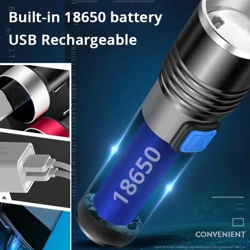 395nm UV 손전등 Zoomable Blacklight USB 충전식 자외선 애완 동물 소변 감지 경화 조명을위한 자외선 손전등