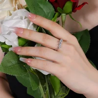 LinkerLove Half Eternity Moissanite Curved Wedding Band S925 Sterling Silver Crown Engagement Ring for Women Party Fine Jewelry 2