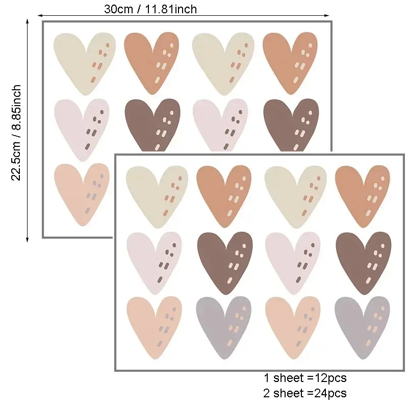 Heart Wall Sticker for Kids Room Baby Boy Baby Girl Room Decoration Wall Decals Living Room Bedroom Wall Decor Stickers