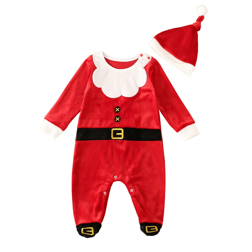 

Umorden 2pcs Set Baby Christmas Clothes Santa Claus Costume Romper Jumpsuit with Shoes 0-18M