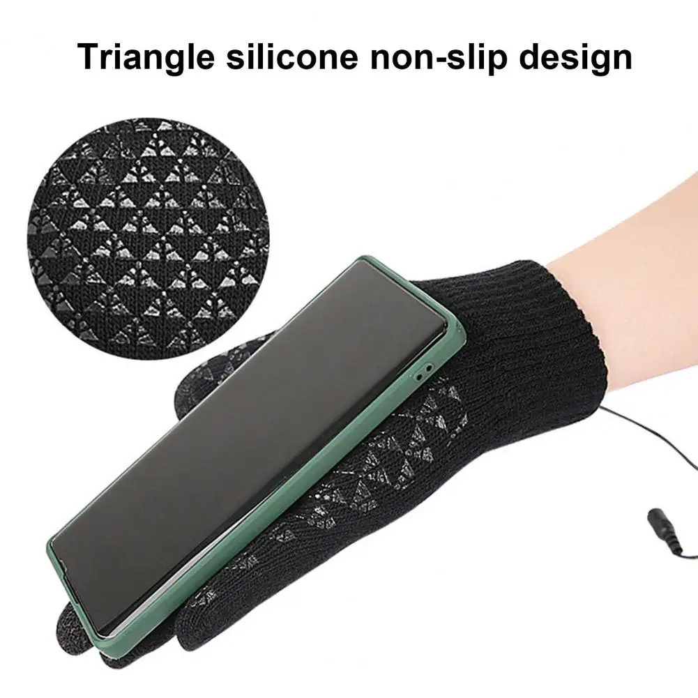 Mittens with Touch Screen Sensitivity Usb Gloves for Winter Touchscreen Knitting Mitten Warmer Electric Heating for Students