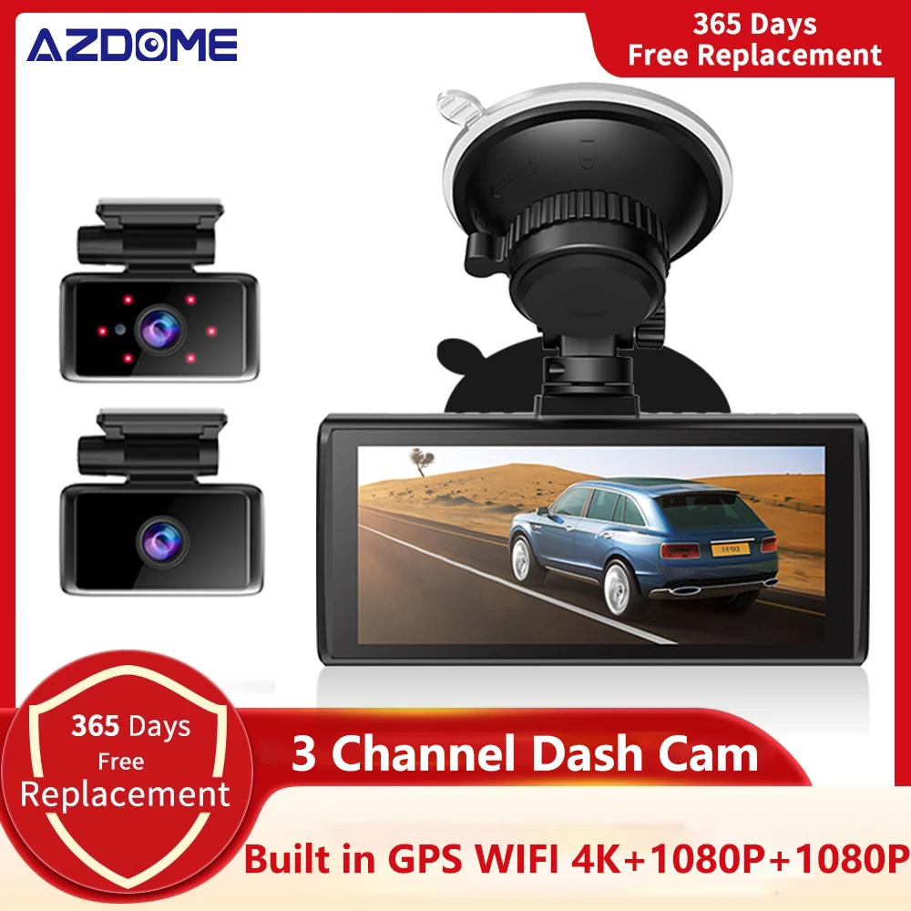 

Видеорегистратор AZDOME M560 4K, 3 канала, GPS, Wi-Fi, 2160P