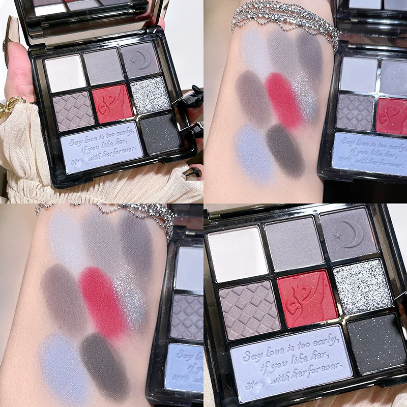 9 Colour Matte Waterproof Eyeshadow Palette Blue Purple Eye Shadow Pigment Smoky Punk Eyeshadow Summer Swimming Cosmetics 4