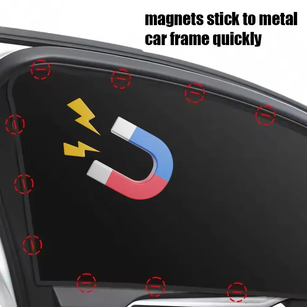 Tendine Parasole Magnetiche per Finestrini Auto, Protezione UV Antiabbagliamento per Finestrini Anteriori/Posteriori - immagine 5