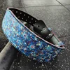 Lady Gym Weightlifting Belt with Blue Sparkling Flowers Female Powerlifting Belt Suitable for Women Lover Girlfriend Gym Belt
