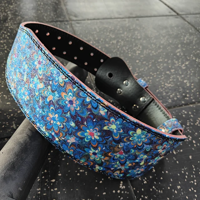Lady Gym Weightlifting Belt with Blue Sparkling Flowers Female Powerlifting Belt Suitable for Women Lover Girlfriend Gym Belt Lady Gym Weightlifting Belt with Blue Sparkling Flowers Female Powerlifting Belt Suitable for Women Lover Girlfriend Gym Belt