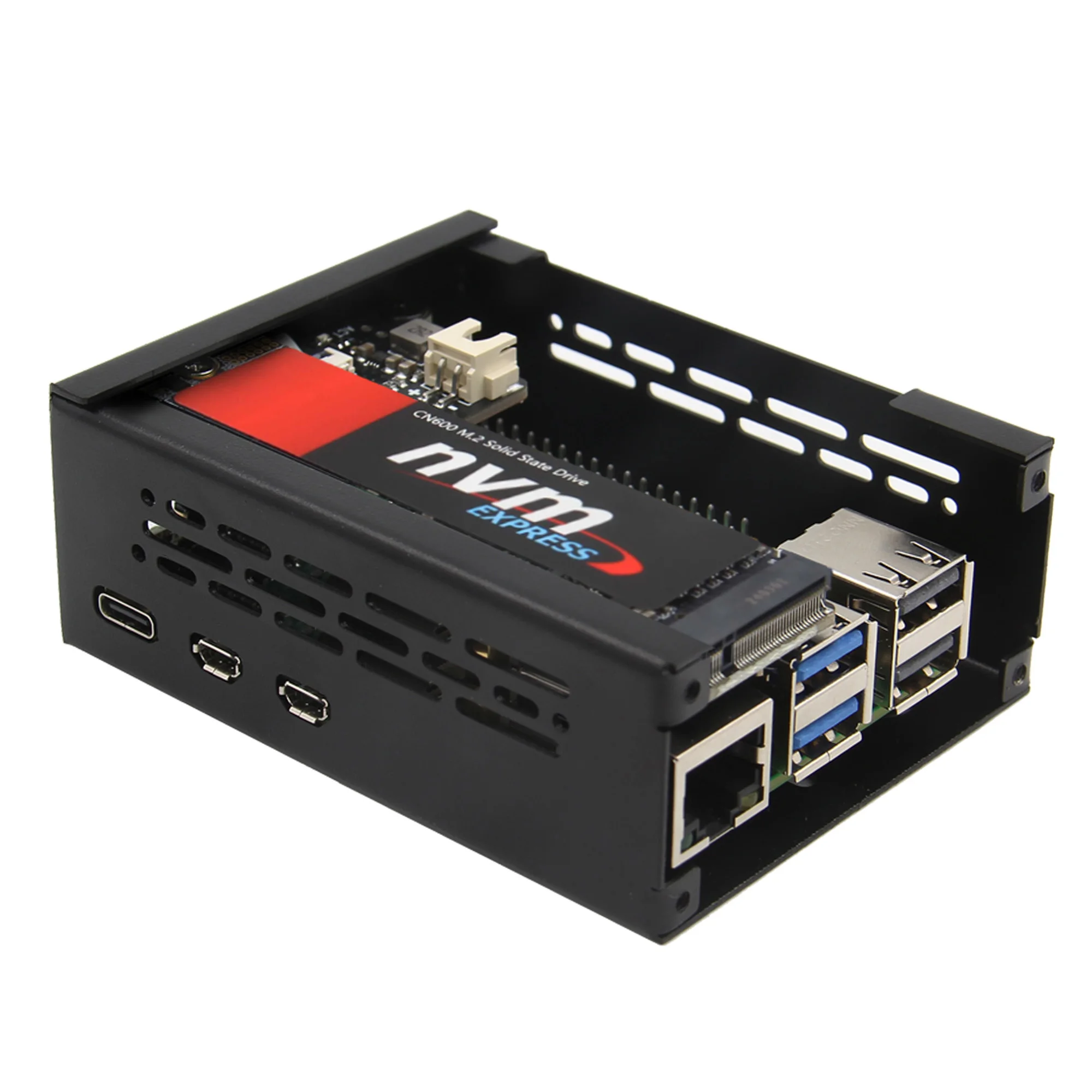Raspberry Pi 5 Case (P579-V4) | Support PCIe M.2 NVMe SSD Shield
