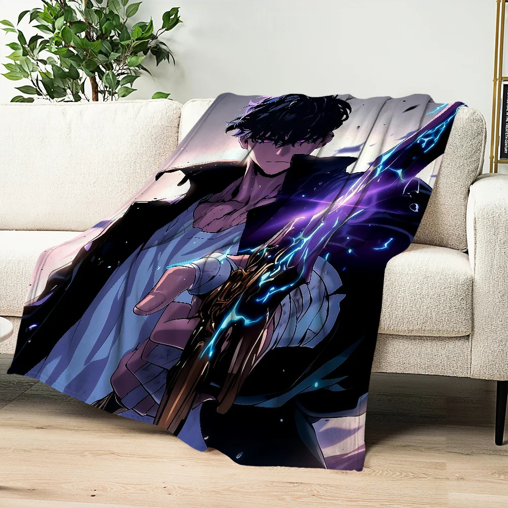 Leveling Hot-blood Solo Flannel warm anime soft Korean plush blanket for sofa living 2 room office Season bedroom travel gift 2