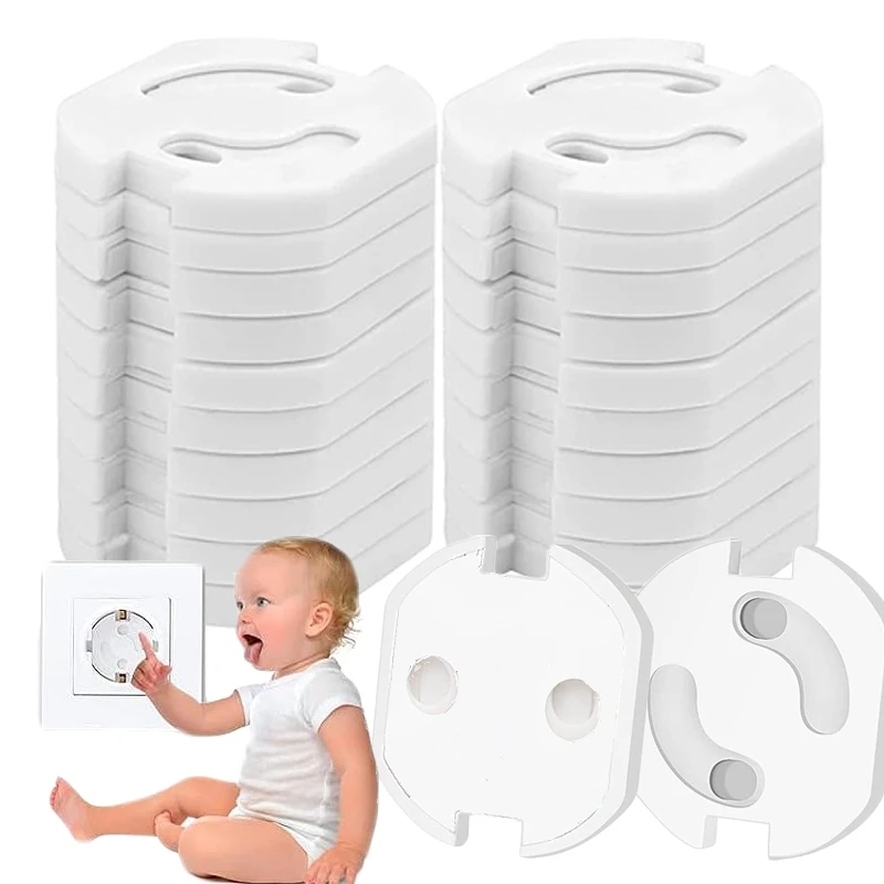 10/1pcs EU Power Socket Protection Electrical Outlet Baby Child Safety Guard Anti Electric Shock Plugs Protector Rotate Cover