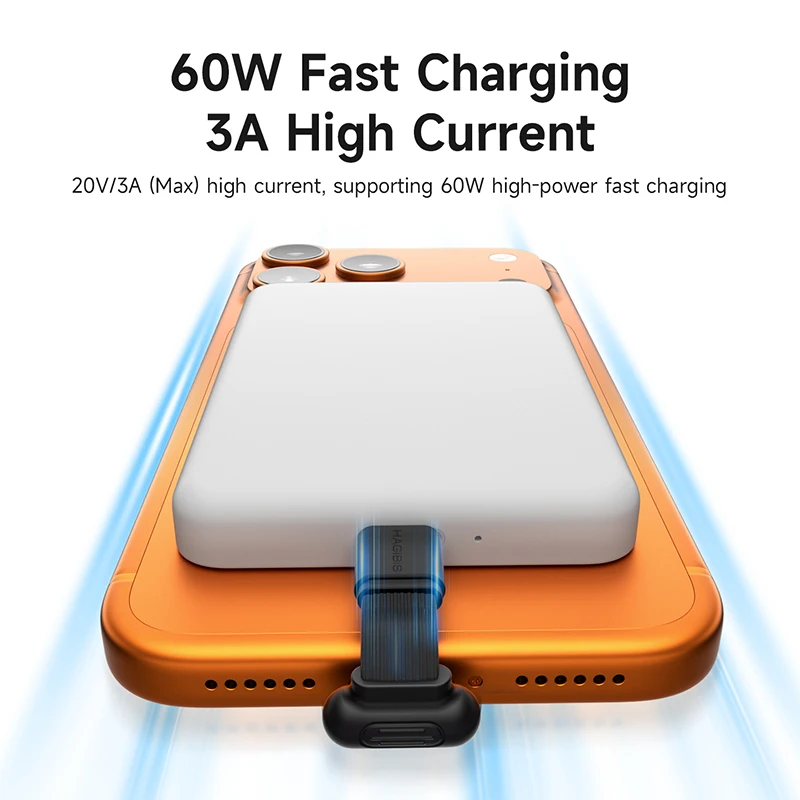 รูปสินค้า สายชาร์จ USB-C งอ 90 องศา ชาร์จเร็ว PD 60W