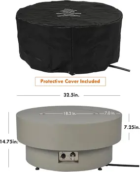 Flint & Concrete 33" Propane Fire Pit Table 1