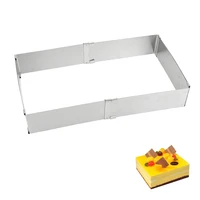 Ustensiles de cuisson en acier inoxydable, anneau de Mousse réglable, bricolage, moule de décoration de gâteau carré, outil de cuisson de desserts 3