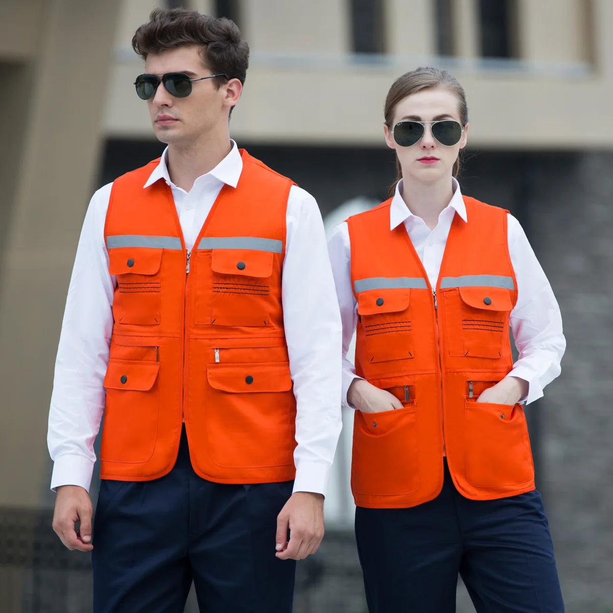 Men and Women Workwear Vest Utility Waistcoat Photography Work Multi-Pockets Outdoors Journalist's Vest Sleeveless Jackets