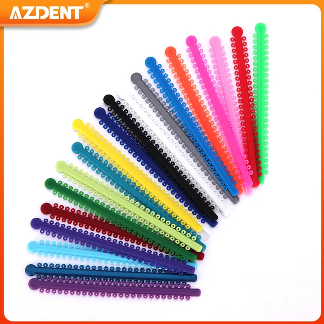1000pcs/Pack AZDENT Dental Orthodontic Elastic Ligature Ties Bands Ligation Ring 23 Colors Dentistry Supplies