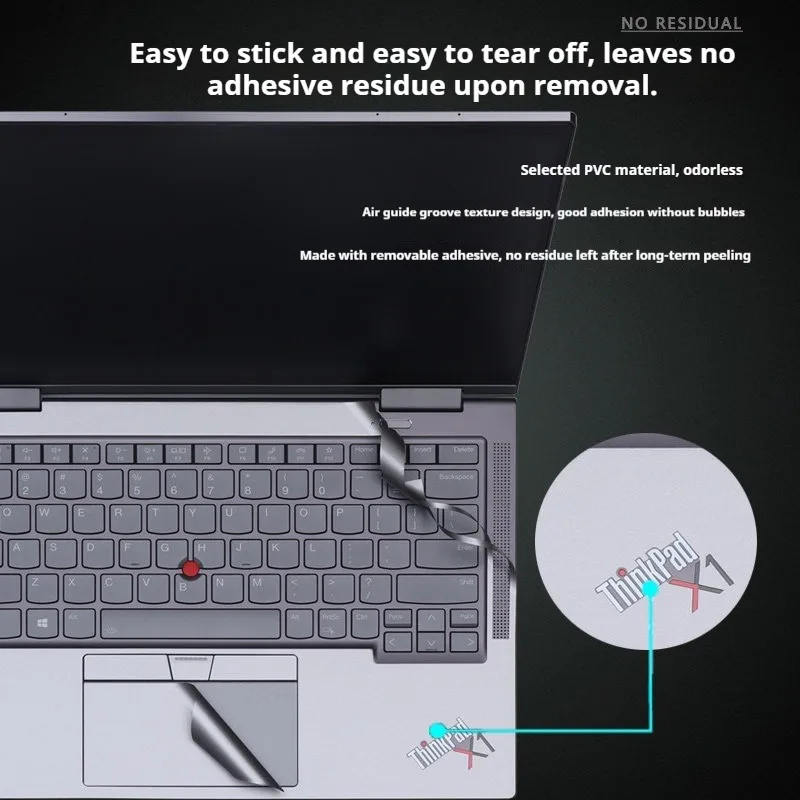 레노버 씽크패드 X1 2-in-1 Gen10 Aura Edition Gen9 Yoga Gen8/7/6/5 G11 스크래치 방지 스티커용 노트북 쉘 보호 필름