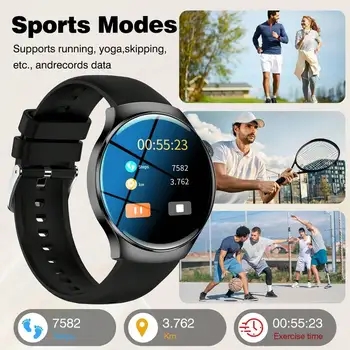 Smartwatch, 1.83-Inch Multifunctional Sports Smartwatch, Featuring Wireless Calling/Music, Message Notifications, Pedometer, 2