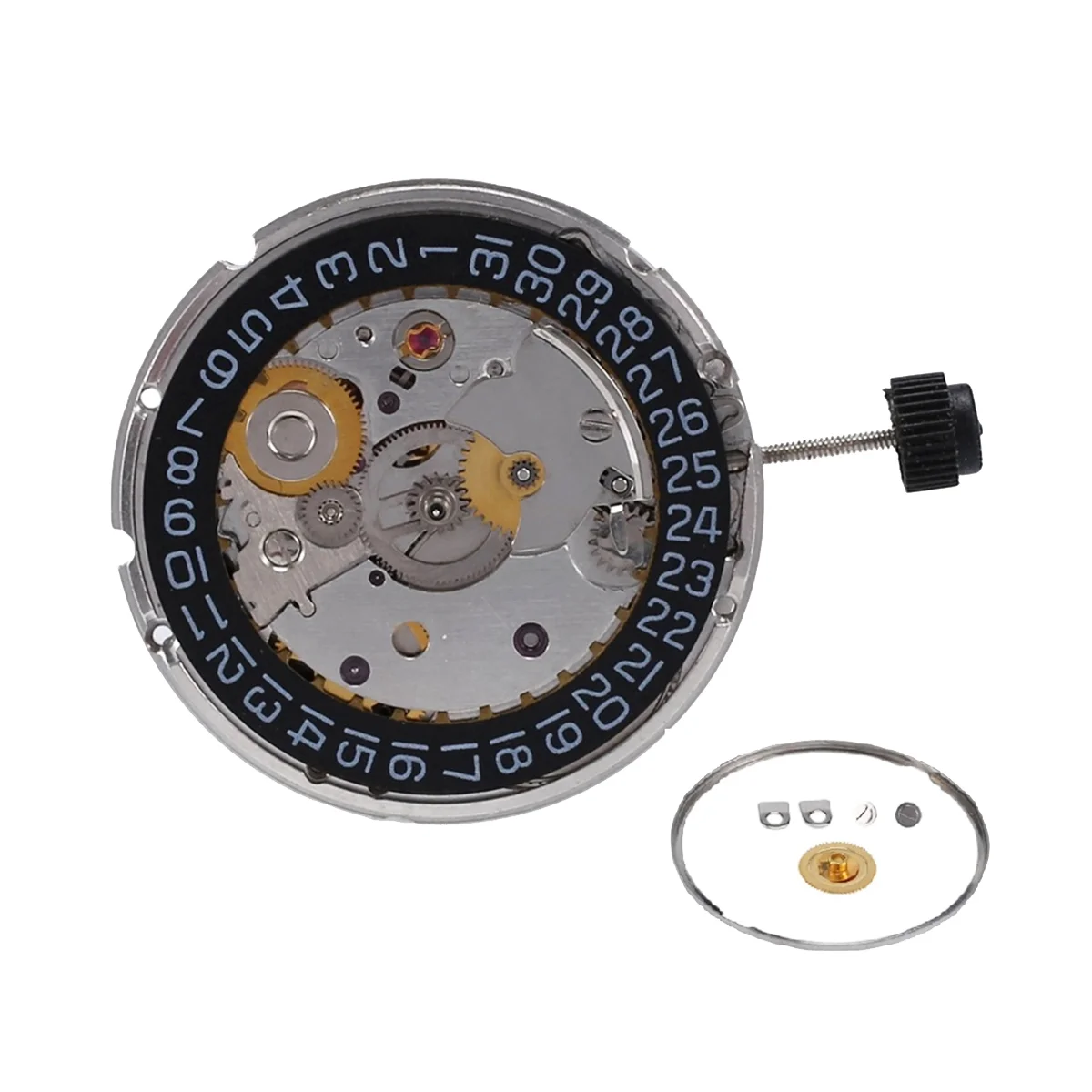 

2824-2 Watch Movement Automatic Mechanical Movement Engraved Fish Pattern Watch Accessories Black Calendar