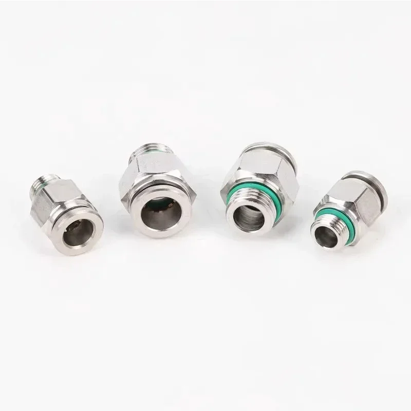 304 Stainless Steel Air Hose Fitting PC G-Thread Pneumatic Pipe Connector 1/8 1/4 3/8 1/2 M5 BSP Quick Coupling Hose Fitting
