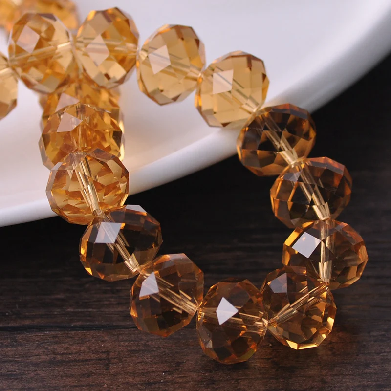 Lote De Cuentas Espaciadoras De Cristal Facetado Multicolor | Forma Rondelle, Agujero 1mm | Para Joyería