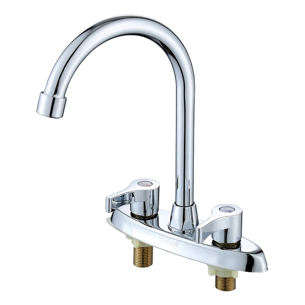 Basin Faucet Double Hole Handle Hot And Cold Basin Sink Mixer Tap Deck Mounted Basin Sink Water Taps Bathroom Accessories