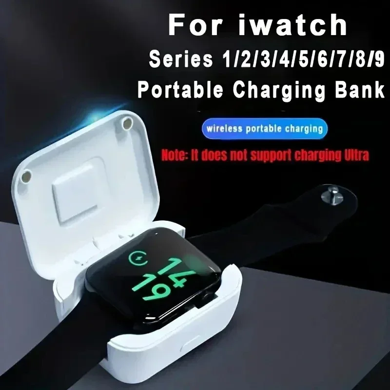 Desktop Mini Watch Storage Box Wireless Charger for Apple Watch 10 9 8 7 6 5 4 SE Adapter 750mAh Power Bank Office Storage